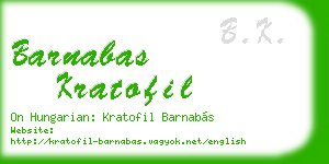 barnabas kratofil business card